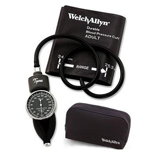[5090-41CB] Welch Allyn DuraShock Pocket Aneroid Sphygmomanometer with Large Adult Cuff, Zipper Case