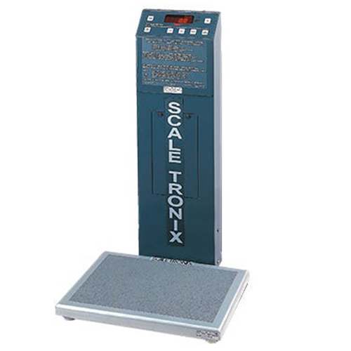 [5122-X-X] Welch Allyn Scale-Tronix Low-Profile Stand-On Scale with Standard Weight (lb./kg) and Battery Power