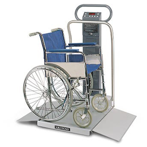 [6002-XX-X] Welch Allyn Scale-Tronix Wheelchair Scale with Standard Weight (lb./kg), Data Port and Battery Power