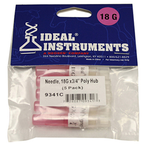 [9341] Ideal Needle Plastic Hub Hard Retail Pack - 18G x 0.75" (5 Pack)