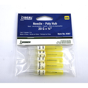 [9391] Ideal Needle Plastic Hub Hard Retail Pack - 22G x 0.75" (5 Pack)
