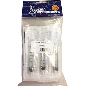 [9263] Ideal Syringe Luer Lock Soft Retail Pack - 3 cc (6 Pack)