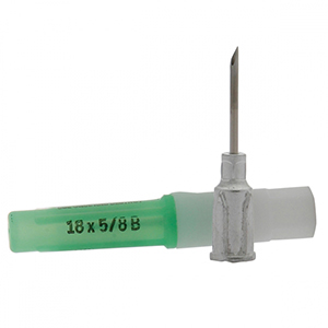 [9342] Ideal Needle Aluminum Hub Hard Retail Pack - 18G x 5/8&quot; (5 Pack)