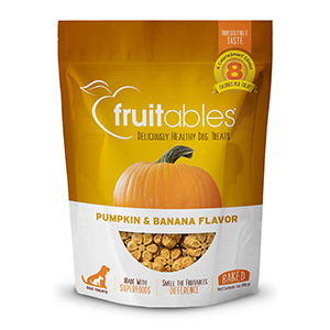 [2140] Fruitables Crunchy Dog Treats, Pumpkin & Banana Flavor - 7 oz