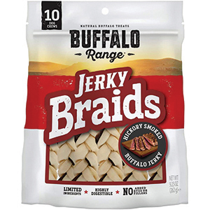 [81003-4P] Buffalo Range Jerky Braids Hickory Smoked (10 Pack)