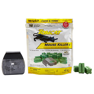 [22786] Tomcat Mouse Killer I Refillable Bait Station with 16 x 1 oz Bait Refills