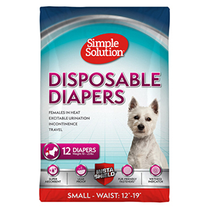 [10583N-12P] Simple Solution Disposable Diapers for Small Dogs (12 Pack)
