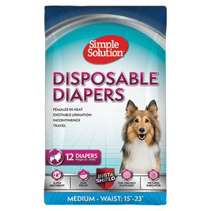 [10584N-12P] Simple Solution Disposable Diapers for Medium Dogs (12 Pack)