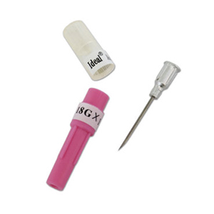 [9409AL] Ideal Needle Aluminum Hub Hard Pack - 18G x 1" (100 Pack)