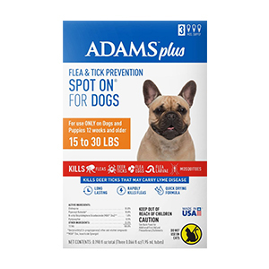 [100542204] Adams Plus Flea & Tick Spot On for Dogs 3 Month - M