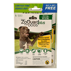 [511157] ZoGuard Plus for Dogs 89-132 lbs 3+1 PROMO (4 Pack)