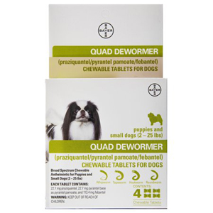 [85437496] Bayer Quad Dewormer for Dogs 2-25 lb (4 Pack)