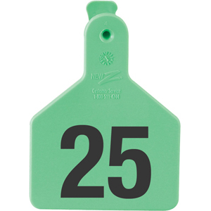 [9200216] Z Tags No-Snag Calf Ear Tags - Green 1-25 (25 Pack)