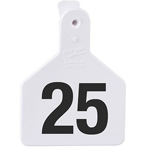 [9200229] Z Tags No-Snag Calf Ear Tags - White 126-150 (25 Pack)