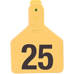 [9201204] Z Tags No-Snag Calf Ear Tags - Yellow 101-125 (25 Pack)