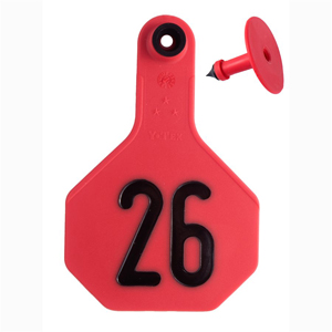 [7706026] Y-Tex All American 3 Star Medium 2 Piece Ear Tag - Red 26-50