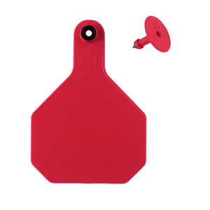 [7907000] Y-Tex All American 4 Star Large 2 Piece Ear Tag - Red Blank