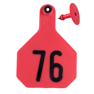 [7906076] Y-Tex All American 4 Star Large 2 Piece Ear Tag - Red 76-100