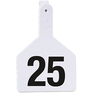 [9200125] Z Tags No-Snag Cow Ear Tags - White 26-50 (25 Pack)
