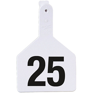 [9200128] Z Tags No-Snag Cow Ear Tags - White 101-125 (25 Pack)
