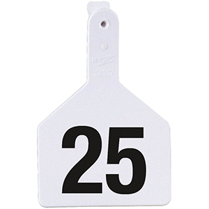 [9200131] Z Tags No-Snag Cow Ear Tags - White 176-200 (25 Pack)