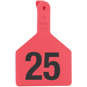 [9200132] Z Tags No-Snag Cow Ear Tags - Red 1-25 (25 Pack)