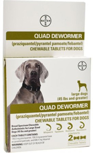[85437461] Bayer Quad Dewormer for Dogs + 45 lb (2 Pack)