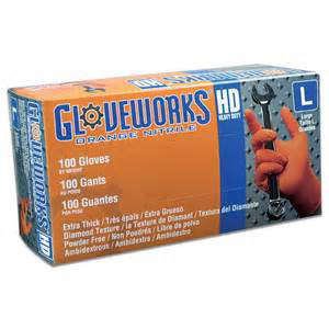 [GWON44100] Gloveworks Orange Industrial Nitrile Med - 100 ct