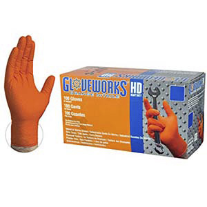 [GWON46100] Gloveworks Orange Industrial Nitrile Lg - 100 ct