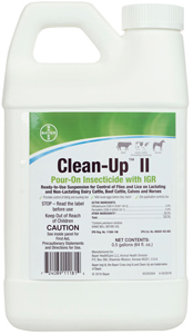 [84282472] Clean-Up II Pour-On Insecticide for Cattle &amp; Horses - 0.5 gal