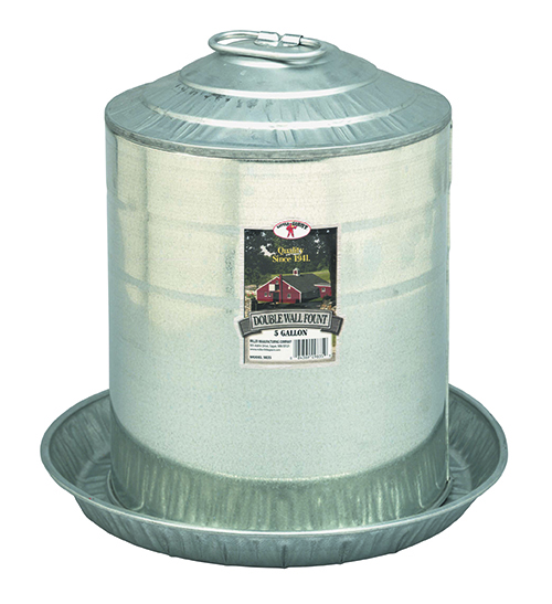 [9835] Little Giant Double Wall Metal Poultry Fount 5 gal
