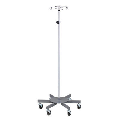 [IV-334] Clinton, 4-Hook Infusion Pump Stand, 6-Leg
