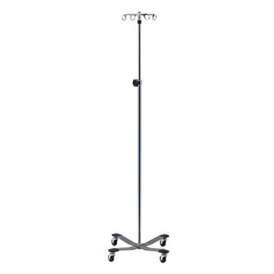 [IV-314] Clinton, 4-Hook IV Pole, Heavy Base