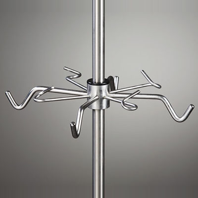 [IV-55] Clinton, IV Pole Accessory, 4 Ram's Horn Hooks, 4 Open Hooks