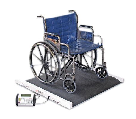 [12-1355] Detecto Bariatric / Wheelchair Scale - 1100 lb x .5 lb - 49 x 45 x 8 inch Footprint