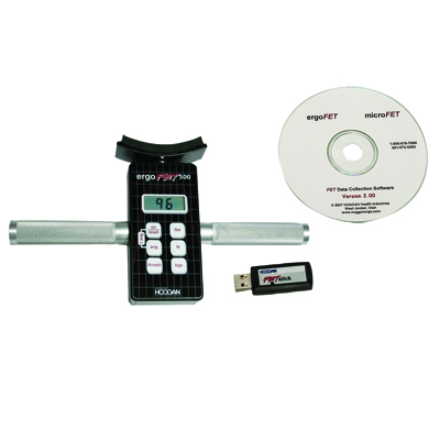 [12-0460WD] ErgoFET500 digital push/ pull dynamometer with data collection software