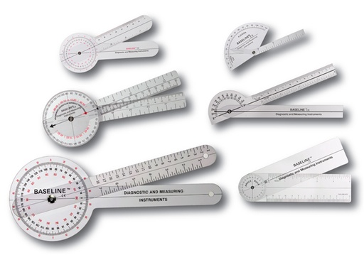 [12-1028-25] Baseline Plastic Goniometer - 6-piece Set, 25-pack
