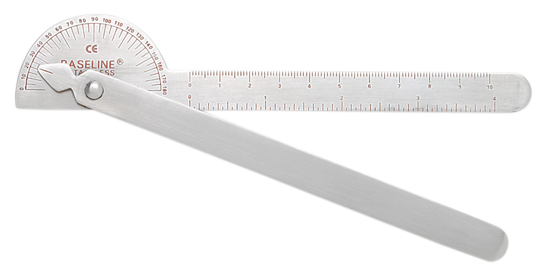 [12-1042-25] Baseline Metal Goniometer - 180 Degree Range - 6 inch Legs - Robinson, 25-pack