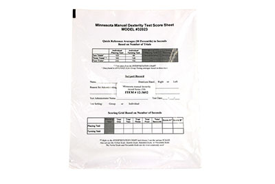 [12-3052] Manipulation and Dexterity Test - Minnesota Accessory - 50 Record Forms