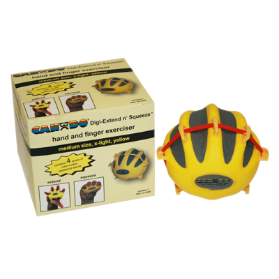 [10-2280] CanDo Digi-Extend n' Squeeze Hand Exerciser - Medium - Yellow, x-light