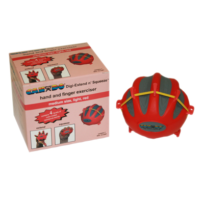 [10-2281] CanDo Digi-Extend n' Squeeze Hand Exerciser - Medium - Red, light