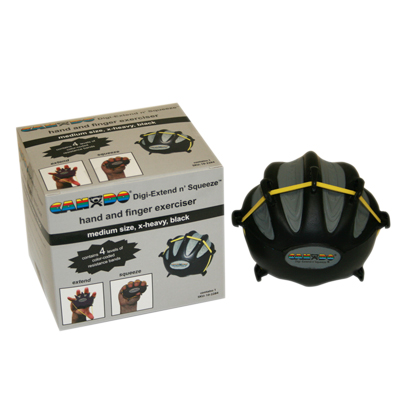 [10-2284] CanDo Digi-Extend n' Squeeze Hand Exerciser - Medium - Black, x-heavy