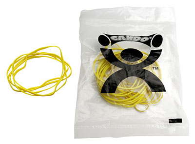 [10-1821] CanDo Hand Exerciser - Additional Latex Bands - Yellow - X-Light - 25 Bands Only