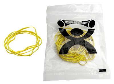 [10-1851] CanDo Hand Exerciser - Additional Latex Free Bands - Yellow - X-Light - 25 Bands Only