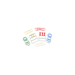 [10-1865-50] CanDo Latex Free rubber-band hand exerciser, with 25 bands (5 each: tan, yellow, red, green, blue), case of 50