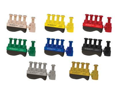 [10-3768] Digi-Flex Thumb - Set of 8 (1 each: tan, yellow, red, green, blue, black, silver, gold)