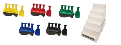 [10-3785] Digi-Flex Thumb - Set of 5 (1 each: yellow, red, green, blue, black), with plastic stand