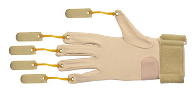 [10-4004R] CanDo Deluxe with Thumb Finger Flexion Glove, S/M Right