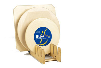 [10-1132] Wobble board set, 16" and 20" round board, 20" square board, with stand
