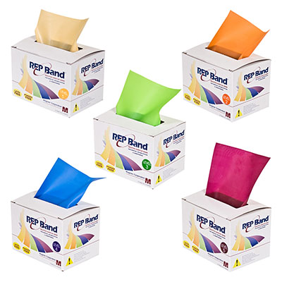 [10-1079] REP Band exercise band - latex free - 6 yard, set of 5 (1 each: peach, orange, lime, blueberry, plum)